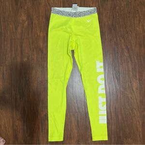 Nike Neon Yellow Leggings with Print